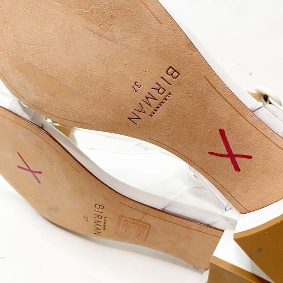 Alexandre Birman Vicky Vinyl 30 in White Low 1” Block Heel Women’s Size 37 (6.5) - Picture 11 of 11